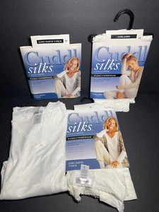 Cuddl Silks Womens Sz 1X Warm Underwear Long Sleeve V-neck and Long John *READ - Picture 1 of 10