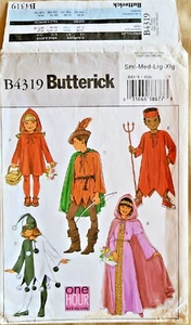 Butterick 4319 Boys Girls Devil Jester Robin Hood Costume Sewing Pattern Sz 4-14 - Picture 1 of 3