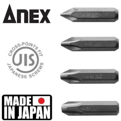 Anex 5/16" JIS Impact Screwdriver Bits | 8mm Heavy Duty | Made in Japan - image 1 of 4