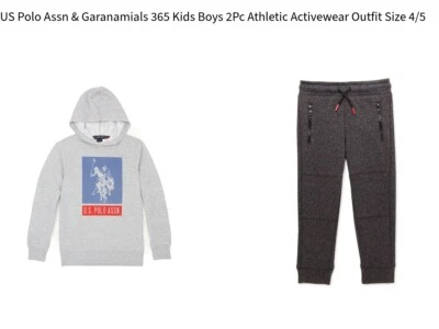 US Polo Assn & Garanimals Boys 2Pc  Activewear Outfit Hoodie & Joggers Size 4/5 - Image 1 of 4