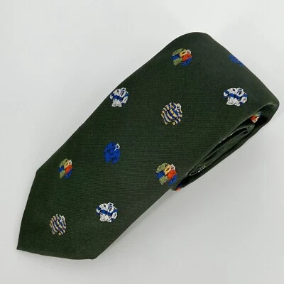 J. Corbata Crew Para Hombres 100% Seda Ludlow Inglés Verde Rugby Patrón Cosida a Mano EE. UU. Foto 1 de 4