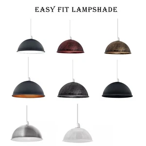 Retro Cúpula Metal Lámpara de Techo Pantalla Colgante Cocina Pantalla Fácil Ajuste - Imagen 1 de 38