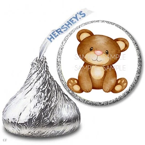 108 Adorable Teddy Bear Baby Shower Favors Hershey Kiss Stickers Candy Wrappers - Picture 1 of 1