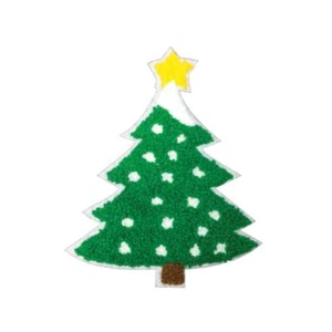 Aplique bordado de piel árbol de Navidad (hierro) parche coser insignia de hierro - Imagen 1 de 1
