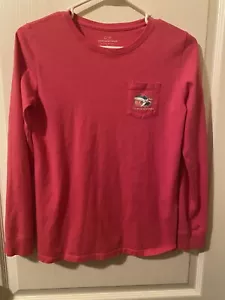 Kids Vineyard Vines Shirt Size Medium Merry Christmas Long Sleeve Pink - Picture 1 of 4