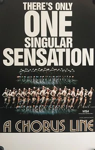 A CHORUS LINE ORIG TOURING BROADWAY WINDOW CARD 22" X 14" 1990'S - Picture 1 of 1
