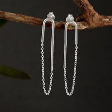 925 Sterling Silver Minimalistic Design Dangle Drop Earrings for Women & Girls