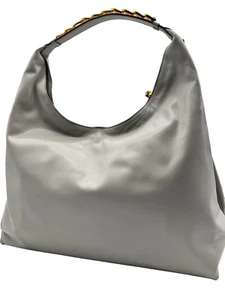 Donna Karan NY Bellmore Leather XL Shoulder Bag with bezel strap -Zinc (Used) - Picture 1 of 20