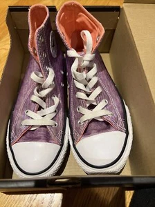Converse All Star High Top Chuck Taylor Youth Boy Girl Shoe Size 3,bright Violet - Picture 1 of 9