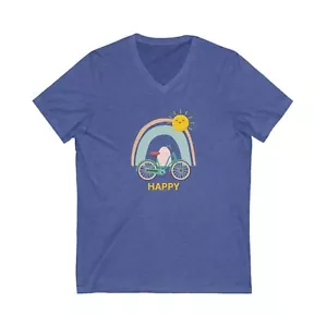 Boho Happy Rainbow Fahrrad Tee, T-Shirt. Hippie Style - Bild 1 von 9