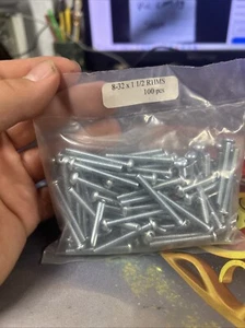 #8-32 X 1-1/2" TESTA TONDA SCANALATA, VITI A MACCHINA, ACCIAIO ANTIMACCHIA, 100pk - Foto 1 di 5