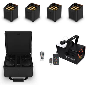 Chauvet DJ Freedom Par Q9 X4 (4) Wireless DMX Battery Wash Up-lights+Bag+Fogger - Picture 1 of 12