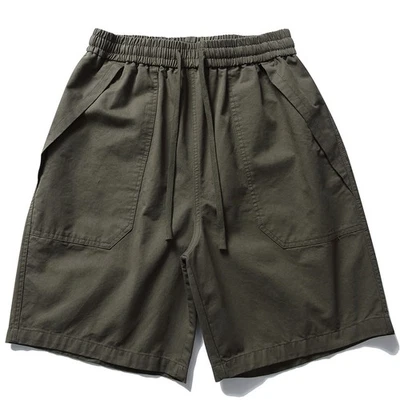 Retro Cargo Shorts Men and Women Loose Straight Pants Cotton Casual Five Pants - Image 1 of 4