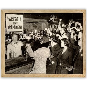 Ende der Prohibition Poster 11x14 gerahmt Vintage Speakeasy Bar Wandkunstdruck - Bild 1 von 6
