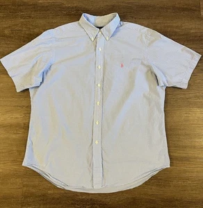 Polo Ralph Lauren Herren XL blau Gingham kariert klassische Passform Kurzarm Knopfleiste - Bild 1 von 7