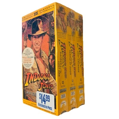 Indiana Jones Trilogy Sealed VHS Raiders of the Lost Ark Temple of Doom Crusade - Image 1 of 4