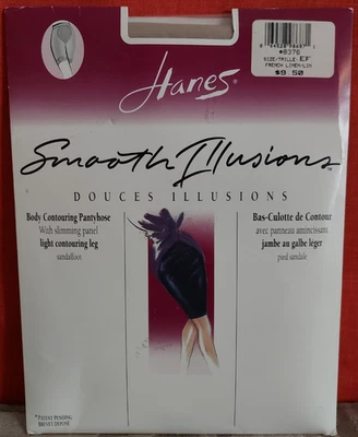 Vintage Pantyhose 💕Hanes Smooth Illusions Color French Linen Size E/F BALLS1 - Image 1 of 4