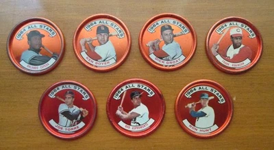 Lote de 7 monedas de béisbol 1964 Topps All-Star de la Liga Nacional Foto 1 de 4