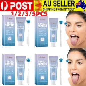 5Set Tongue Coating Cleaning Gel Set With Tongue Brush Tongue Cleaner Kit - Picture 1 of 17
