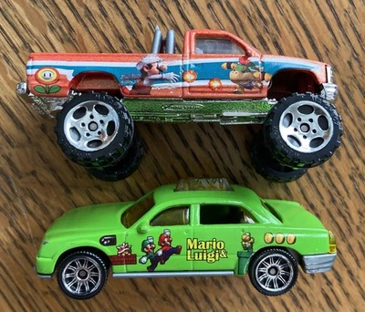 Matchbox 2002 Diecast Nintendo Cars Taxi Cab + Chevy K-1500 Pick-Up - Image 1 of 4