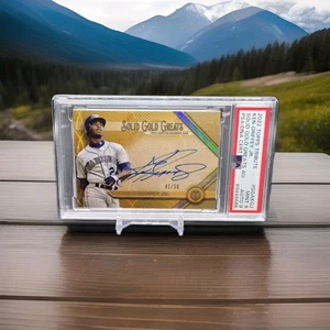 2020 TOPPS TRIBUTE KEN GRIFFEY JR SOLID GOLD GREATS AUTO /50 PSA 9/ 9AUTO - Picture 1 of 4