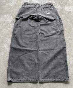 VTG Baggy Carpenter Boys Black Jeans Y2K Skater Sz 12 27x28 Distressed 9” Leg - Picture 1 of 18