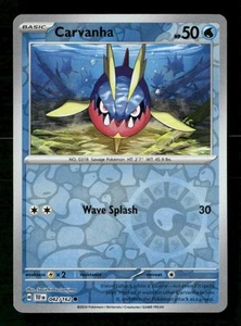 Carvanha Reverse Holo #042/162 SV05: Temporal Forces Pokemon - Picture 1 of 2