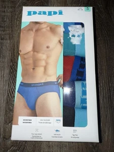 Papi ~ 5-Pair Mens Low Rise Briefs Polyester Blend Microfiber (E) ~ L (36-38) - Picture 1 of 3