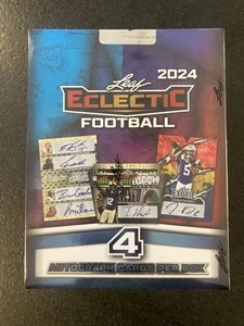 NEU & VERSIEGELT 2024 Leaf Eclectic Football Hobby Box - 4 Autos! - Bild 1 von 1