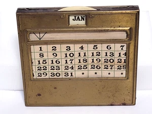 Jemco Art Deco Brass Perpetual Calendar, Dated 1927, measures 3" x 3" - Picture 1 of 8