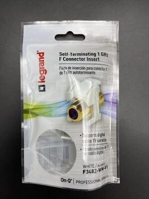 Lote de 4 conectores F autoterminados de 1 GHz inserción conector coaxial de pared F3482-WH-V1 Foto 1 de 2