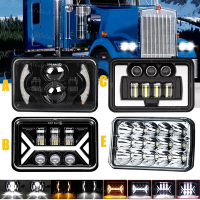 Faro LED DRL de haz alto/bajo DRL 2/4 piezas 4x6"" para Kenworth Peterbilt 357 379 378 Foto 1 de 4