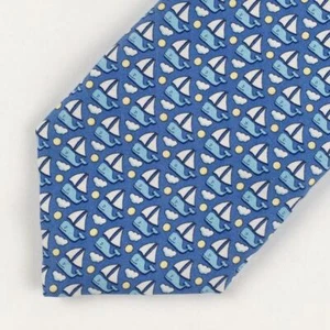 Vineyard Vines Wal Segelboot Segeln Herren Seidenkrawatte blau maritim - Bild 1 von 3