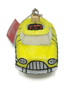 Amarillo Taxi Taxi Coche Navidad Vacaciones Adorno Landmark Creations - Imagen 1 de 5