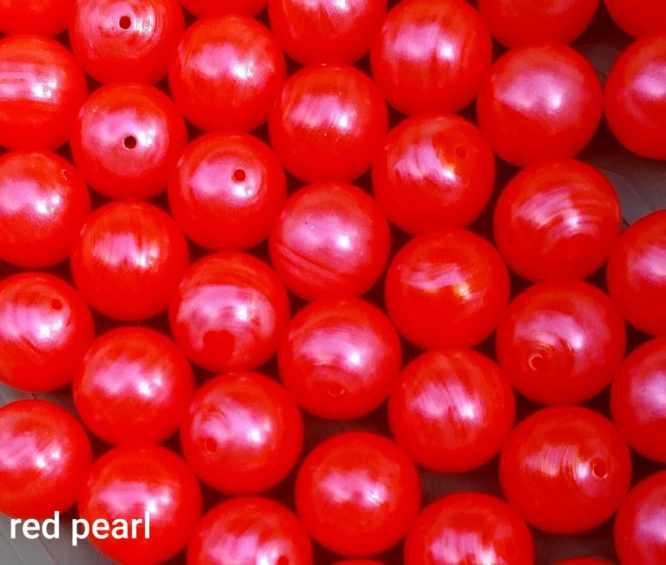  Cuentas de cabeza de acero premium de pesca 12 mm 10 quilates perla roja  Foto 1 de 1