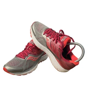 Saucony Ride Everrun Running Shoes Sneakers Size 7.5 Women's Gray/Red - Picture 1 of 7