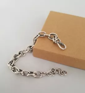 Damen 925 Sterlingsilber modernes Doppelgliederarmband handgefertigt Geschenk UK - Bild 1 von 4