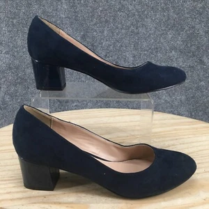 Madeline Shoes Womens 8 M Abbey Slip On Pumps Blue Casual Almond Toe Heels - Picture 1 of 16