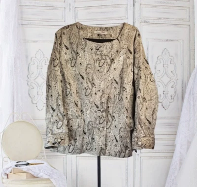 Chaqueta Blazer Avenue Mujer Dorado Metálico Cubierto Botones Talla 26/28 Foto 1 de 4