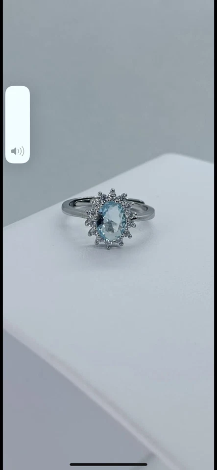 Anello Donna Modello  Kate  Colore Acqua Marina    In Argento 925 Regalo Eventi - Immagine 1 di 1