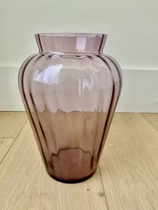 Pilgrim American Art Glass Cranberry Vertical Optic Rib Vase tall 10.75" MCM VTG - Picture 1 of 7