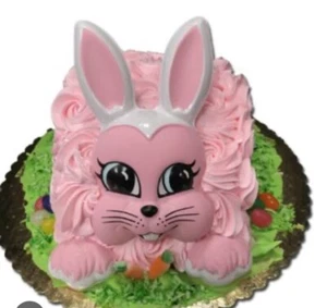 Vintage Bakery Crafts 3D Happy Easter Bunny Rabbit Head Face Cake Topper Pop Top - Picture 1 of 7