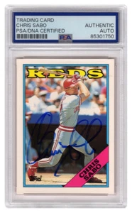 Chris Sabo Signed Reds 1988 Topps Traded Rookie Baseball Card #98T - (PSA/DNA) - Picture 1 of 2