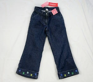 Gymboree NWT Girls Jeans Flowers Rhinestone, girl sizes 5 and 6 - Picture 1 of 6
