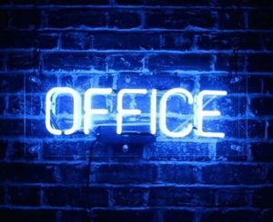 OFFICE Neon Sign Light Tiki Bar Pub Room Wall Hanging Nightlight Artwork 14"x7" - Picture 1 of 1