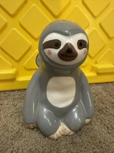 NWT Lila And Jack Ceramic Gray Sloth Coin Piggy Bank 8" Tall - Picture 1 of 7