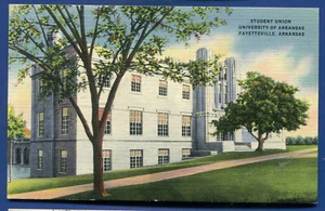 Student Union University of Arkansas ar Linen Postcard - Picture 1 of 2