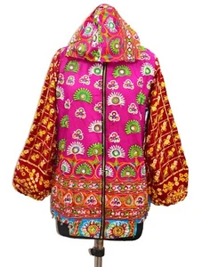 Gujarat Navaratri Vintage Banjara Rocker mit Perlenverzierung und Kappe Boho Jacke - Bild 1 von 12