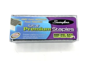 📑 Box of Swingline S.F. 4 Premium Staples, 0.25" Leg, 0.5" Crown, Steel - Imagen 1 de 6