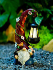 Gnome Garden Decor Statue Solar Gnomes Decorations For Yard With Lantern Light O